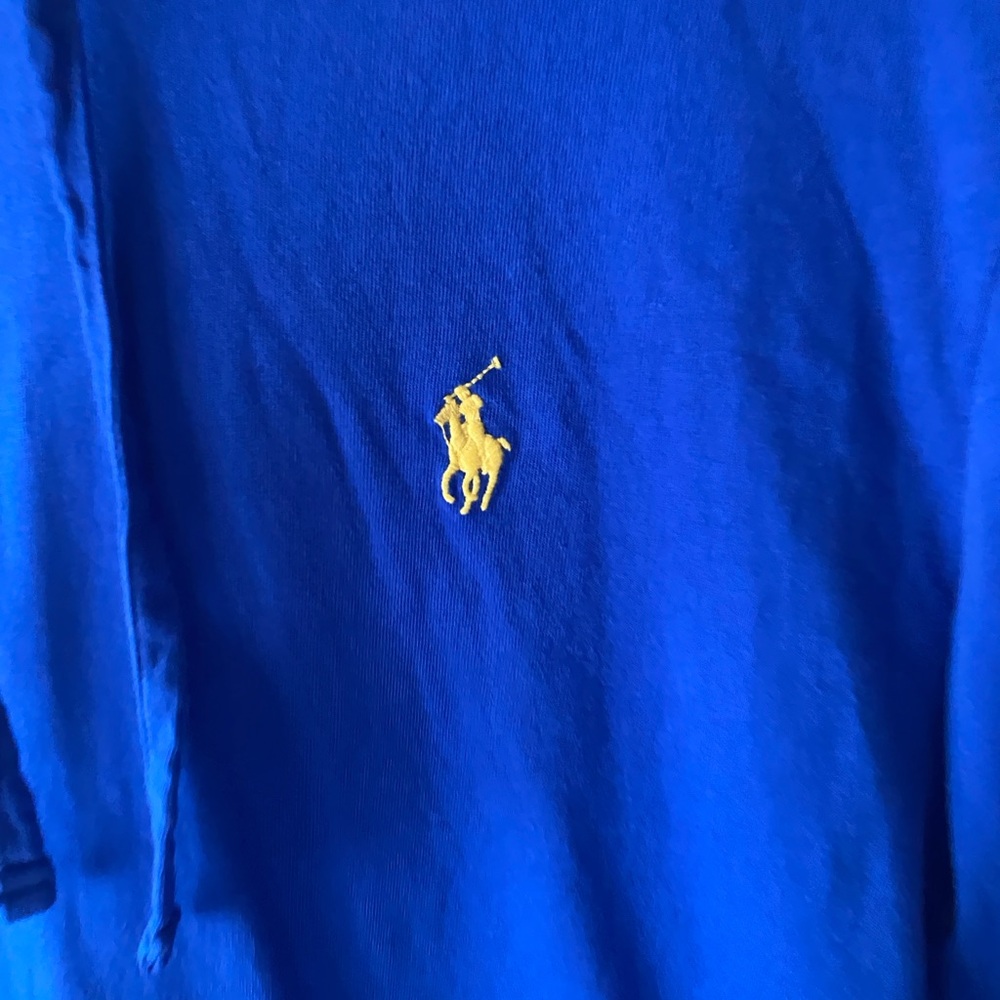 POLO RALPH LAUREN Blue Cotton Jersey Lightweight Hooded Long Sleeve T-Shirt SZ S - Picture 5 of 7